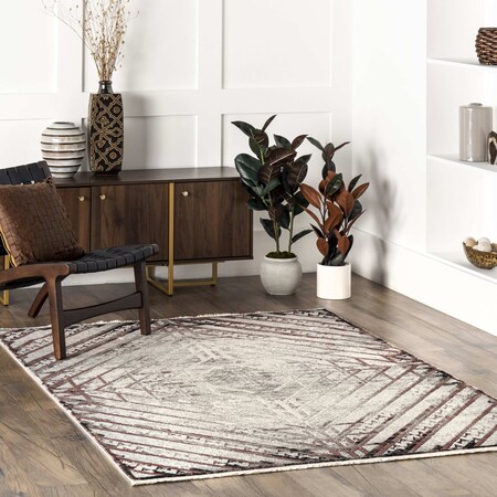 Nuloom Jesse Geometric  Faded Fringe Area Rug 5ft 3in x 7ft 7in KKDE01A-5307